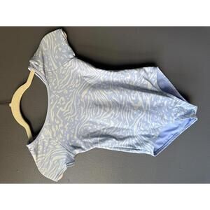 Athleta Girls Light Blue and White One Piece Swim